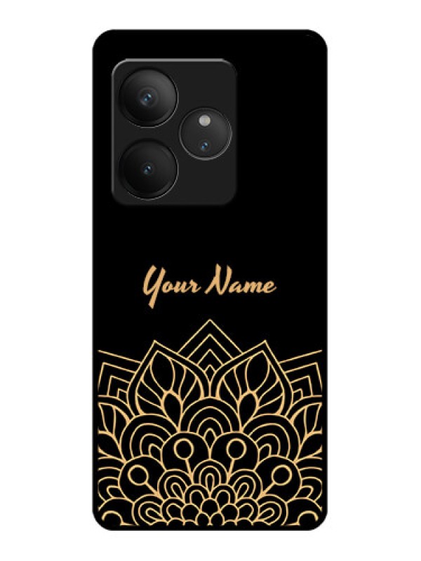 Custom Realme GT 6 Custom Glass Phone CaseGolden Mandala Design