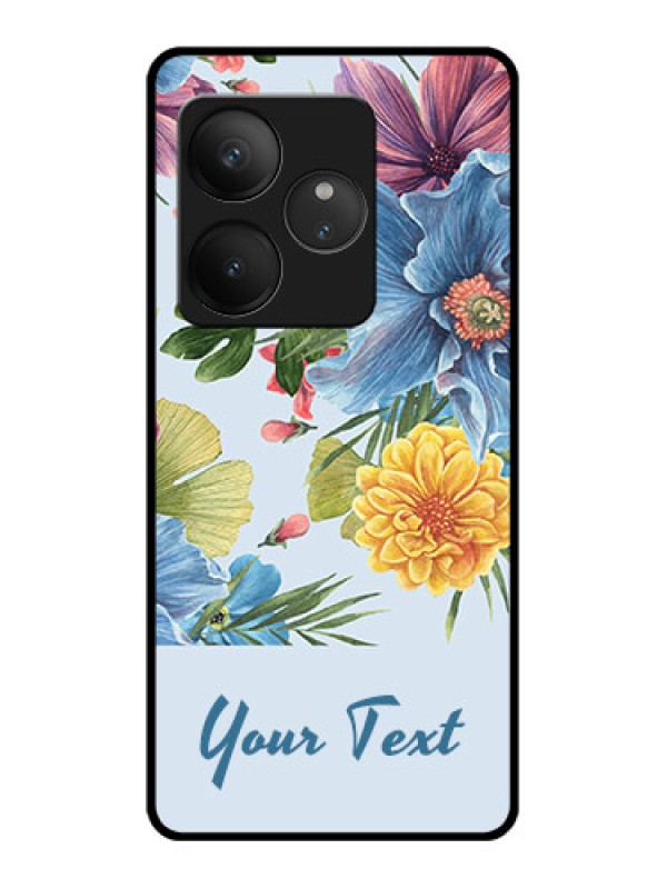 Custom Realme GT 6 Custom Glass Phone CaseStunning Watercolored Flowers Painting Design