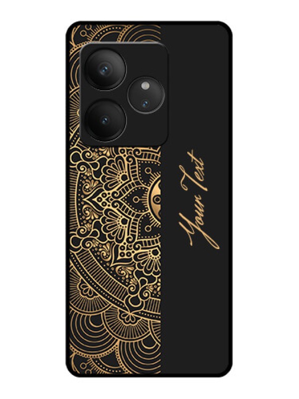 Custom Realme GT 6 Custom Glass Phone CaseMandala Art With Custom Text Design