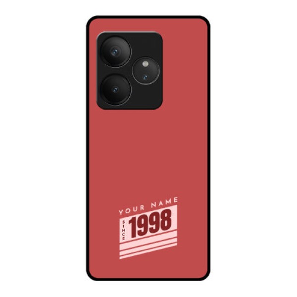 Realme GT 6 Custom Glass Phone CaseRed Custom Year Of Birth Design Realme GT 6 Custom Glass Phone CaseRed Custom Year Of Birth Design