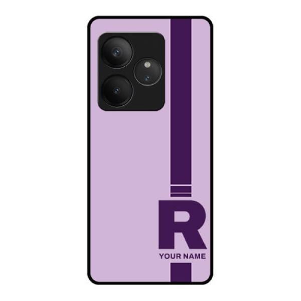 Realme GT 6 Custom Glass Phone CaseSimple Dual Tone Stripe With Name Design Realme GT 6 Custom Glass Phone CaseSimple Dual Tone Stripe With Name Design