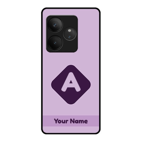 Realme GT 6 Custom Glass Phone CaseCustom Letter In Curved Badge Design Realme GT 6 Custom Glass Phone CaseCustom Letter In Curved Badge Design