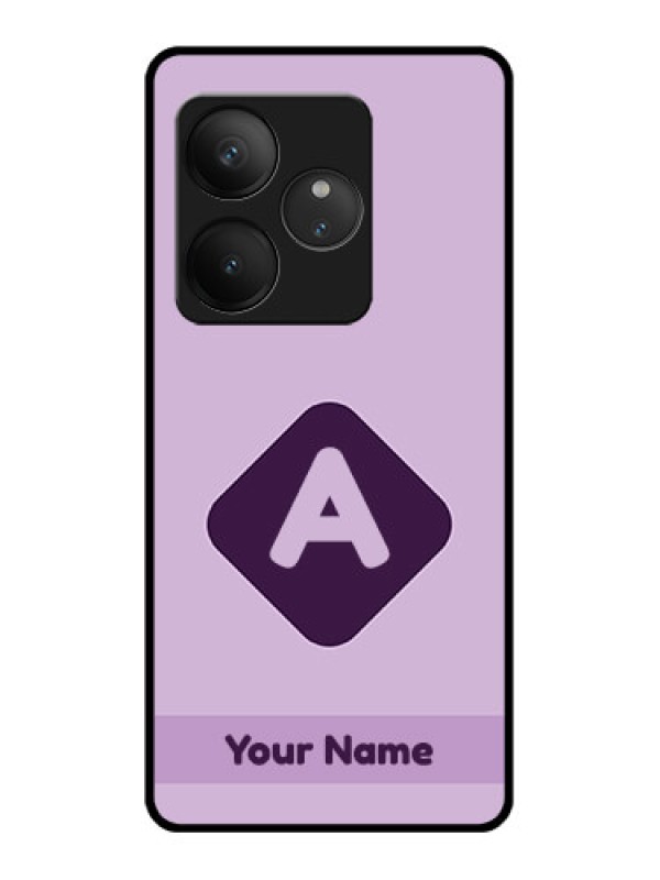 Custom Realme GT 6 Custom Glass Phone CaseCustom Letter In Curved Badge Design