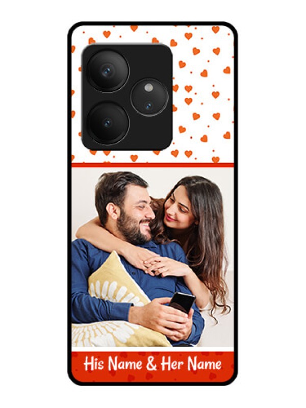 Custom Realme GT 6T 5G Custom Glass Phone CaseOrange Love Symbol Design