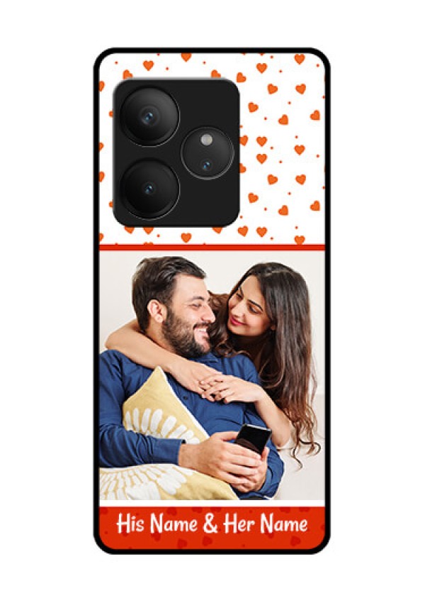 Realme GT 6T 5G Custom Glass Phone CaseOrange Love Symbol Design