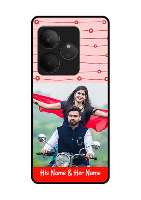 Realme GT 6T 5G Custom Glass Phone CaseRed Pattern Case Design