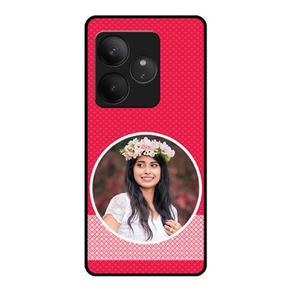Realme GT 6T 5G Custom Glass Phone CasePink Color Pattern Design