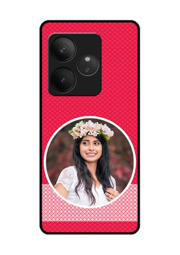 Realme GT 6T 5G Custom Glass Phone CasePink Color Pattern Design