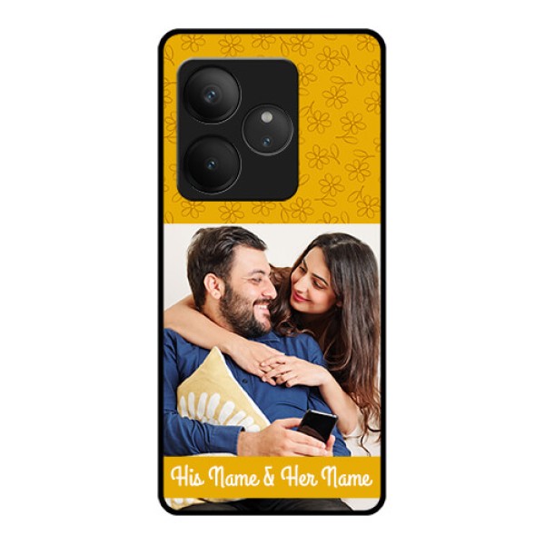 Realme GT 6T 5G Custom Glass Phone CaseYellow Floral Design