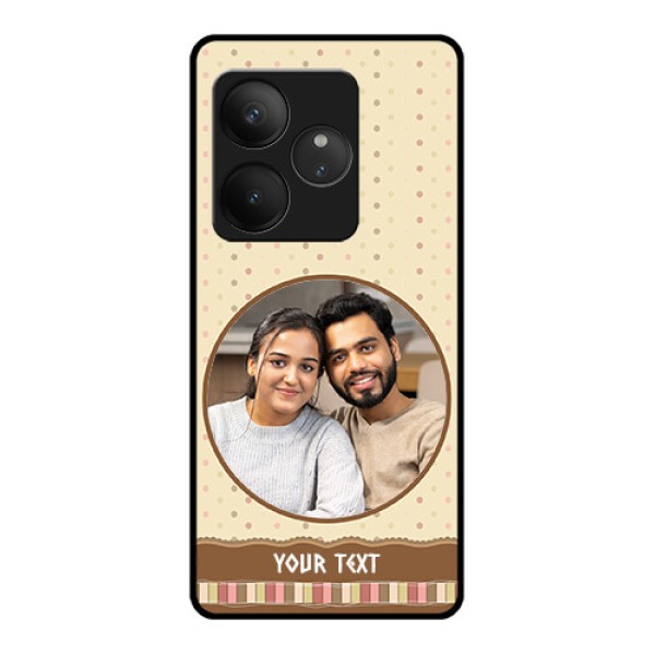 Realme GT 6T 5G Custom Glass Phone CaseBrown Dotted Mobile Case Design