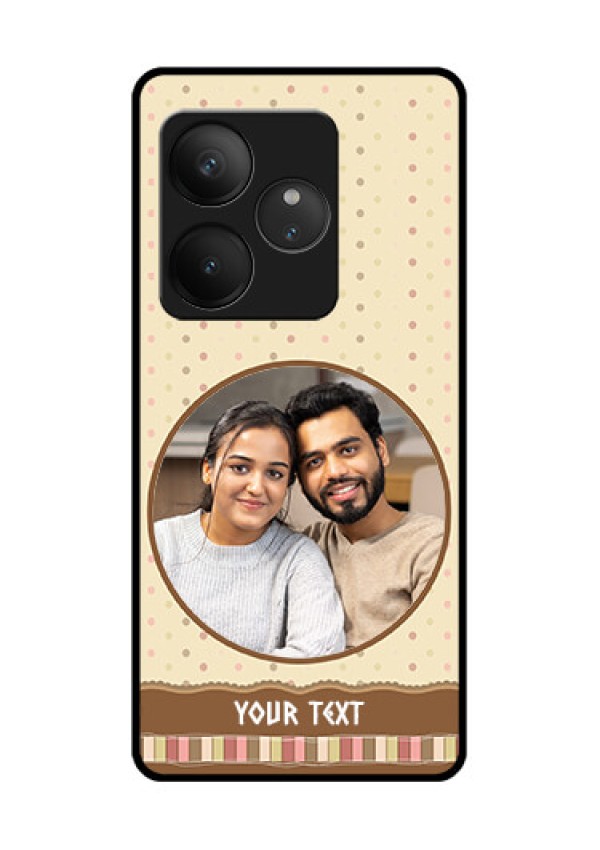Realme GT 6T 5G Custom Glass Phone CaseBrown Dotted Mobile Case Design