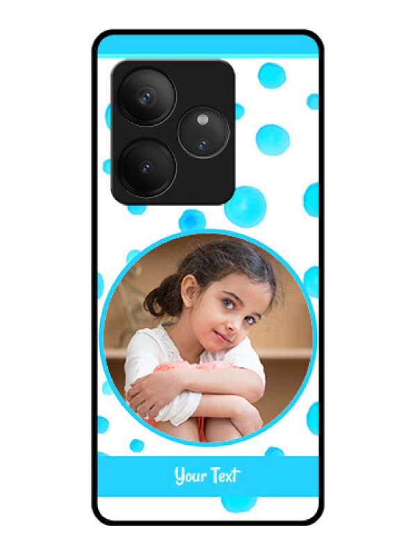 Custom Realme GT 6T 5G Custom Glass Phone CaseBlue Bubbles Pattern Design