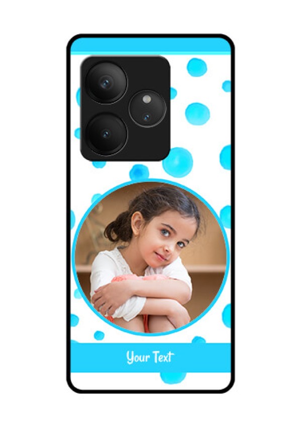 Realme GT 6T 5G Custom Glass Phone CaseBlue Bubbles Pattern Design