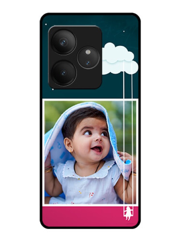 Custom Realme GT 6T 5G Custom Glass Phone CaseCute Girl With Cloud Design
