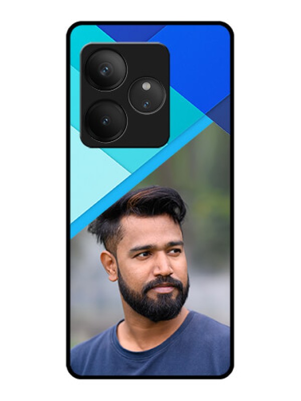 Custom Realme GT 6T 5G Custom Glass Phone CaseBlue Pattern Design