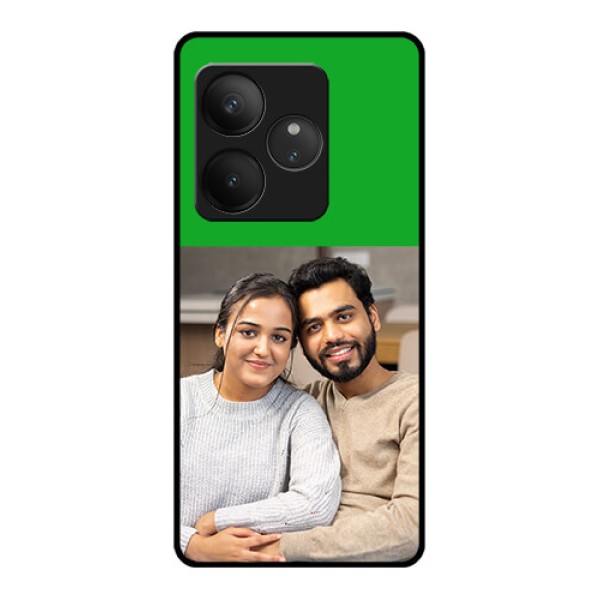 Realme GT 6T 5G Custom Glass Phone CaseGreen Pattern Design