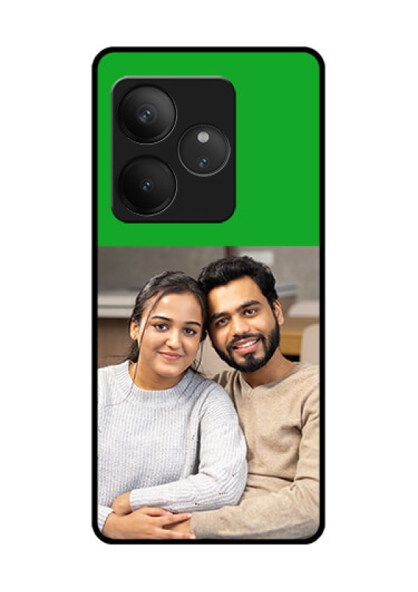Realme GT 6T 5G Custom Glass Phone CaseGreen Pattern Design