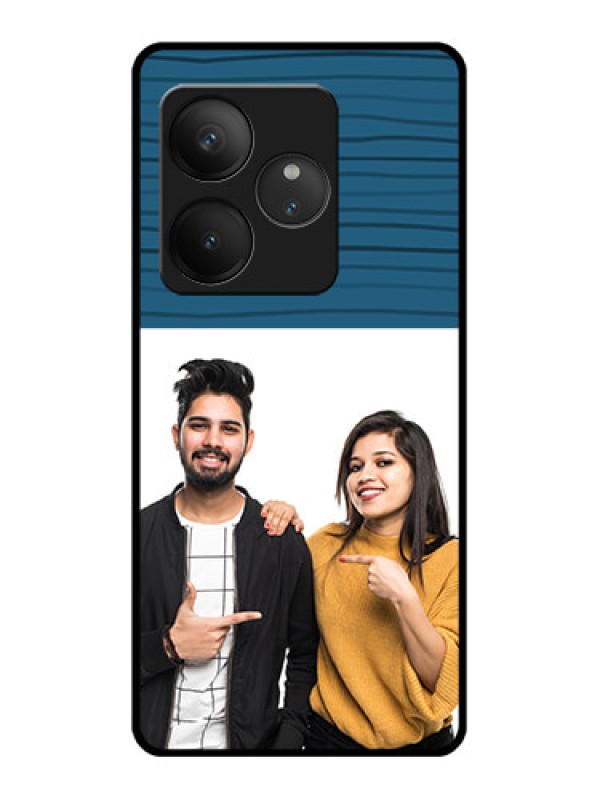 Custom Realme GT 6T 5G Custom Glass Phone CaseBlue Pattern Cover Design