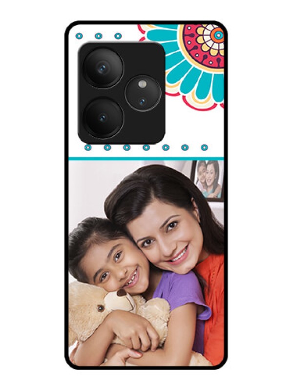 Custom Realme GT 6T 5G Custom Glass Phone CaseFlower Design