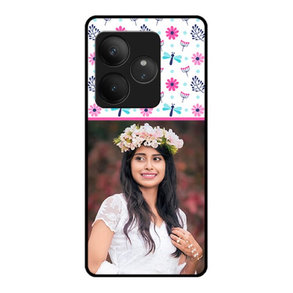 Realme GT 6T 5G Custom Glass Phone CaseColorful Flower Design Realme GT 6T 5G Custom Glass Phone CaseColorful Flower Design