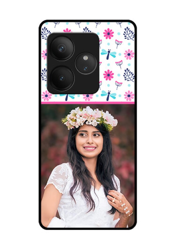 Realme GT 6T 5G Custom Glass Phone CaseColorful Flower Design
