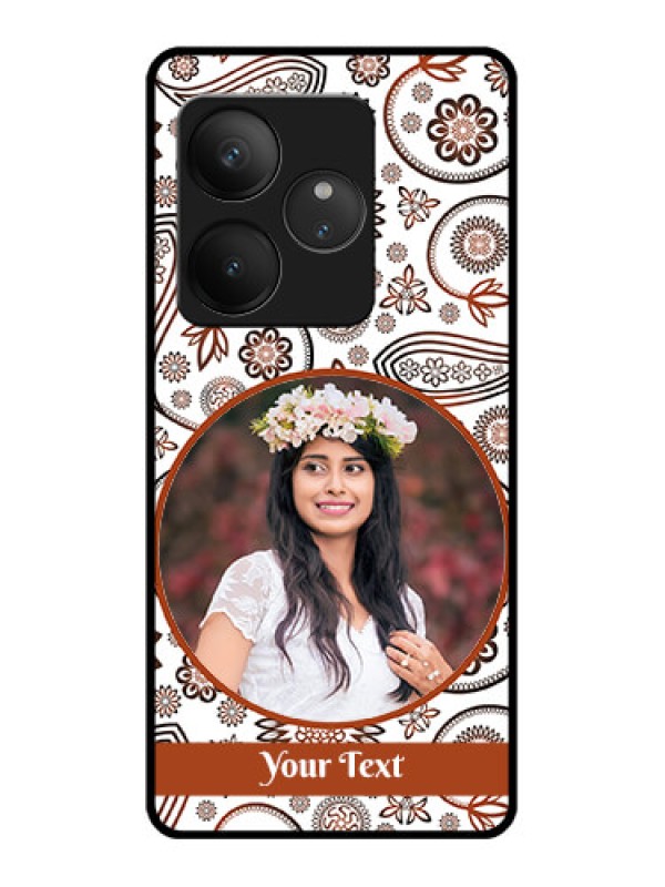 Custom Realme GT 6T 5G Custom Glass Phone CaseAbstract Flower Design