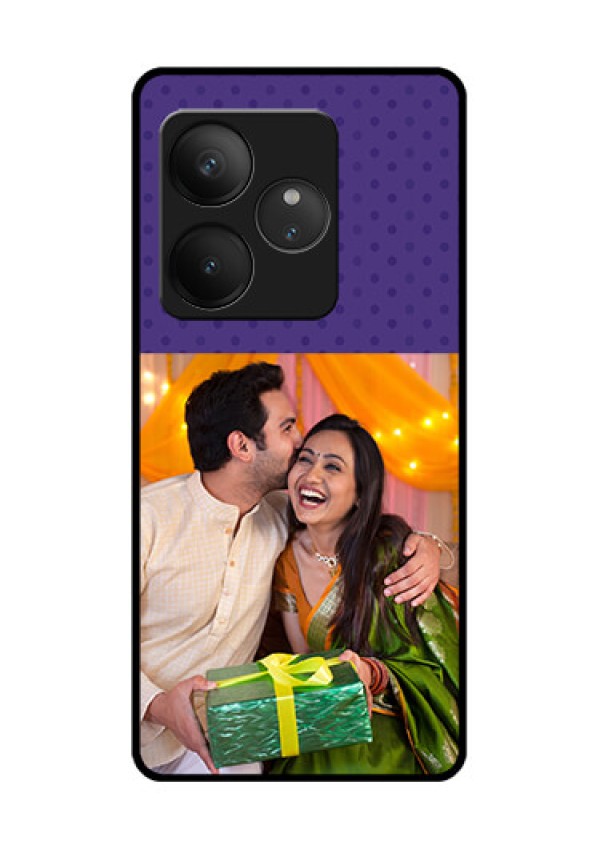 Realme GT 6T 5G Custom Glass Phone CaseViolet Colored Pattern Design