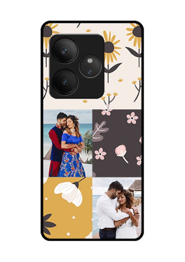 Realme GT 6T 5G Custom Glass Phone Case3 Images With Floral Design