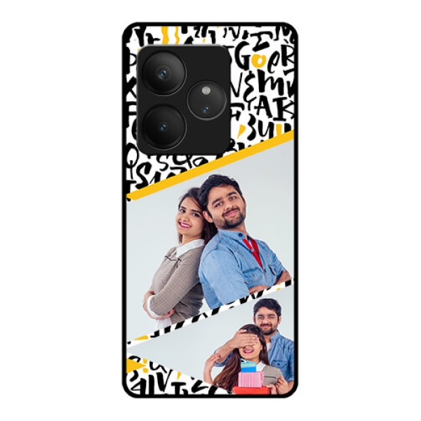 Realme GT 6T 5G Custom Glass Phone CaseLetters Pattern Design