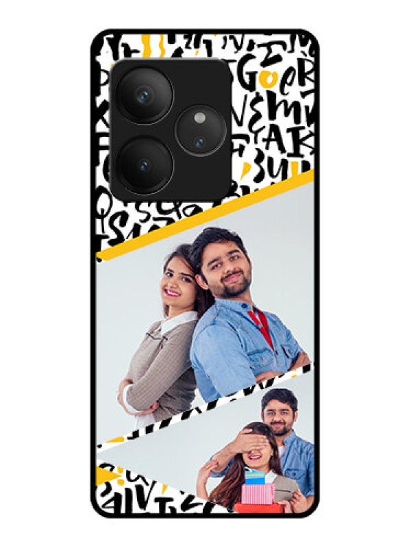 Custom Realme GT 6T 5G Custom Glass Phone CaseLetters Pattern Design