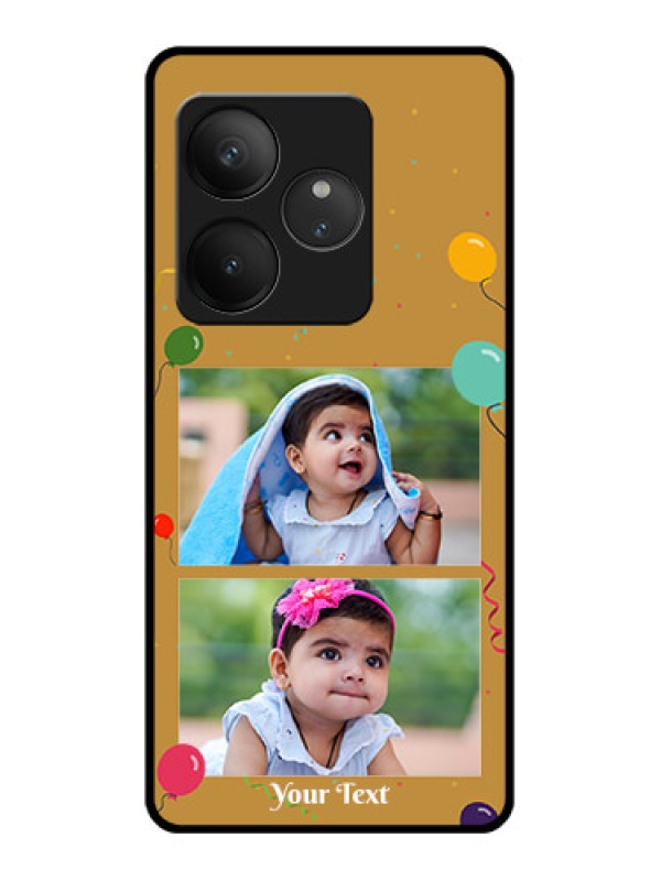 Custom Realme GT 6T 5G Custom Glass Phone CaseImage Holder With Birthday Celebrations Design