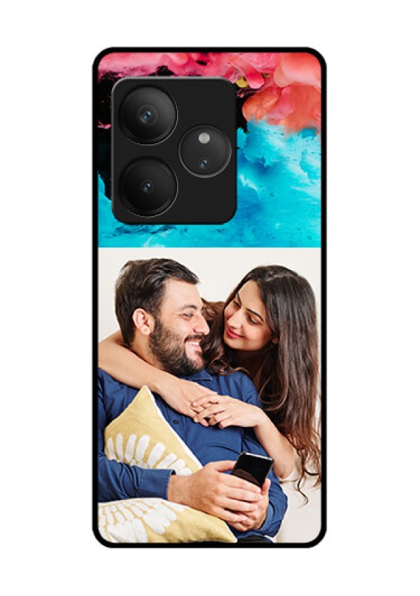 Realme GT 6T 5G Custom Glass Phone CaseQuote With Acrylic Painting Design