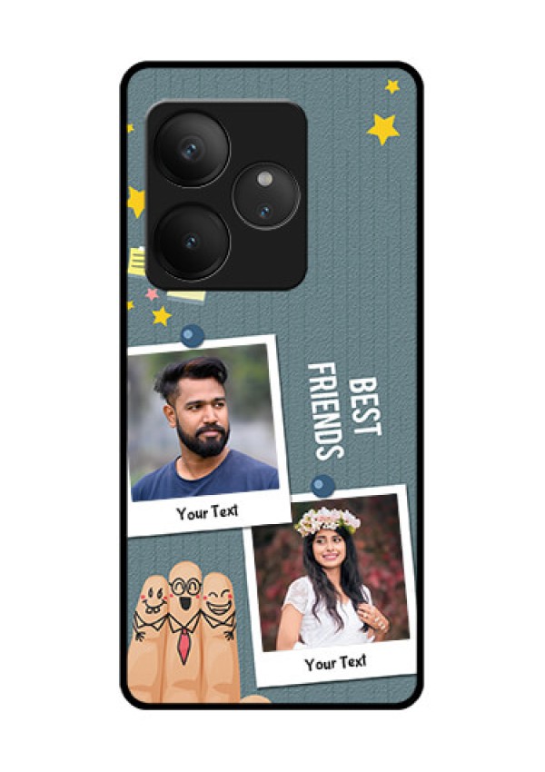 Realme GT 6T 5G Custom Glass Phone CaseSticky Frames And Friendship Design