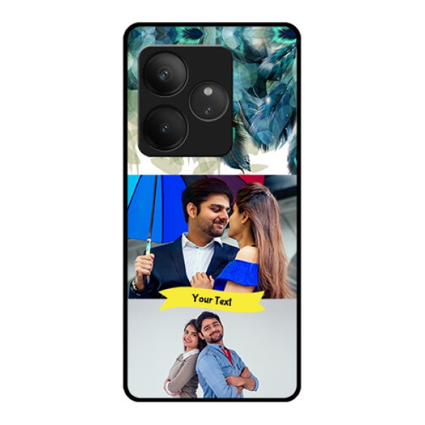 Realme GT 6T 5G Custom Glass Phone CaseImage With Boho Peacock Feather Design Realme GT 6T 5G Custom Glass Phone CaseImage With Boho Peacock Feather Design