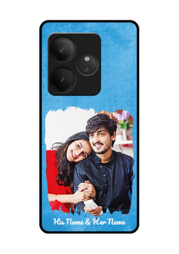 Realme Gt 6T 5G Custom Glass Phone Case - Blue Color Vintage Design