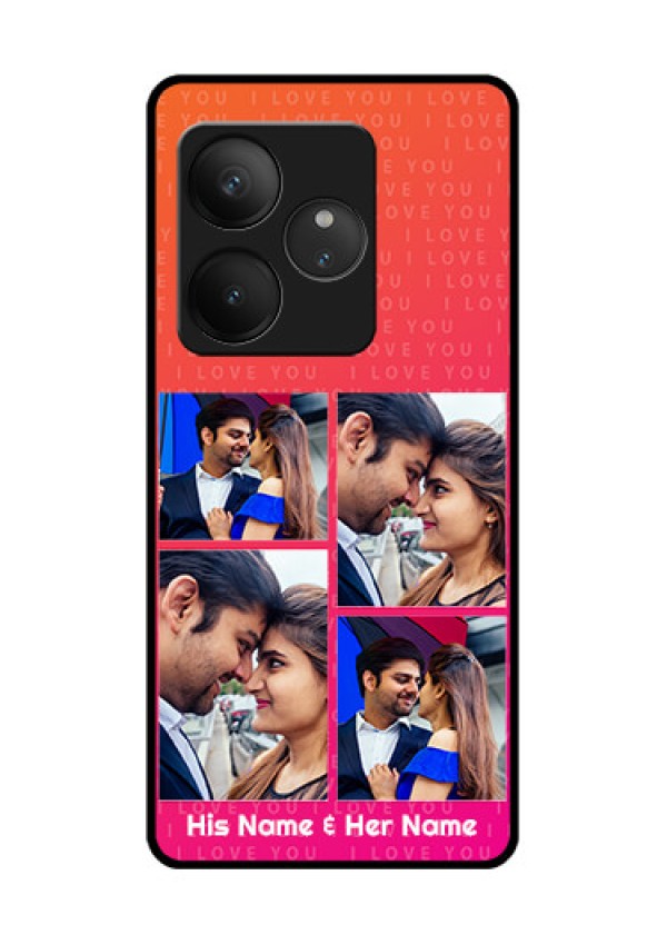Realme GT 6T 5G Custom Glass Phone CaseI Love You Pink Design