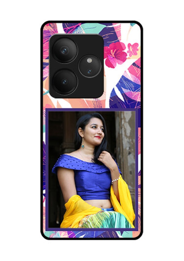 Realme GT 6T 5G Custom Glass Phone CaseAbstract Floral Design
