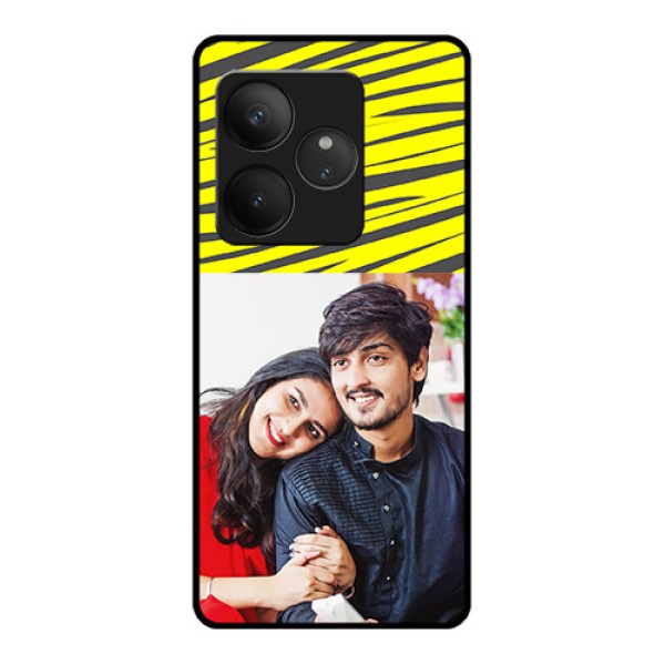 Realme GT 6T 5G Custom Glass Phone CaseYellow Abstract Design