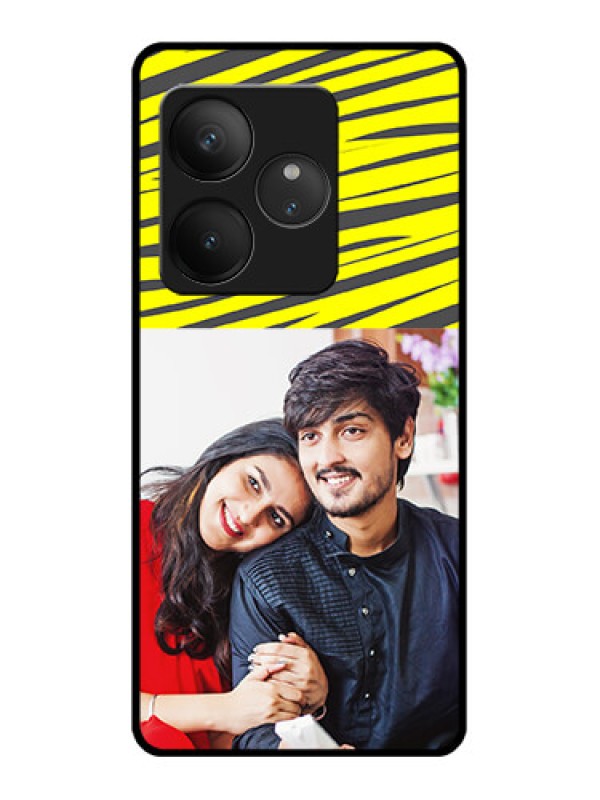 Custom Realme GT 6T 5G Custom Glass Phone CaseYellow Abstract Design