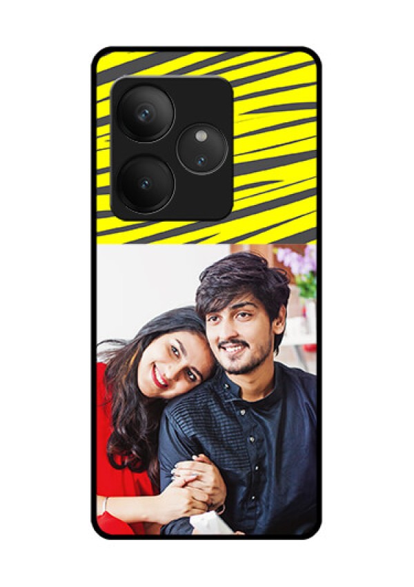 Realme GT 6T 5G Custom Glass Phone CaseYellow Abstract Design