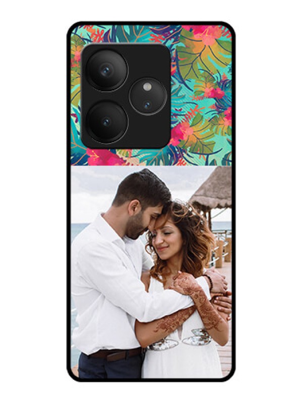 Custom Realme GT 6T 5G Custom Glass Phone CaseWatercolor Floral Design