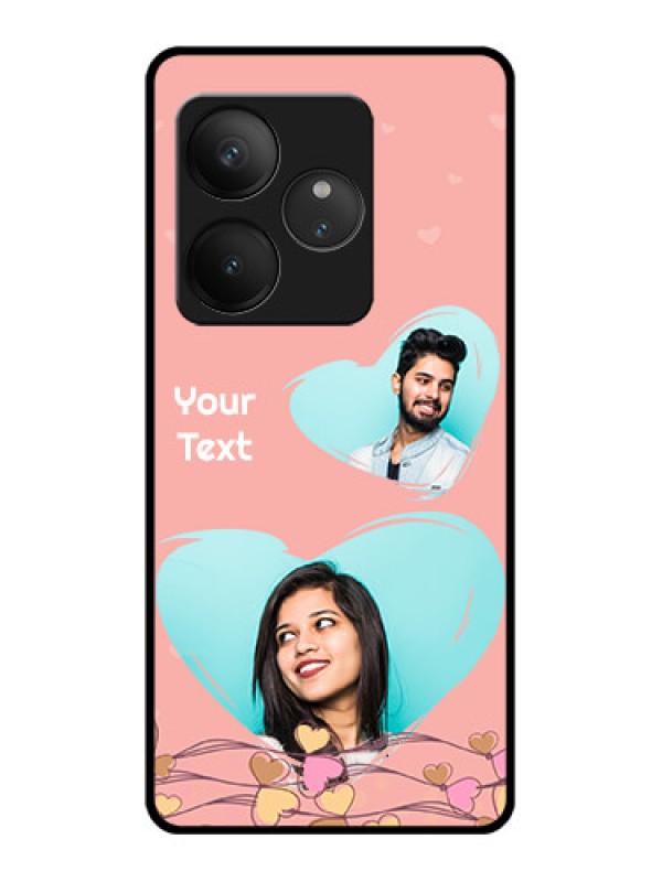 Custom Realme GT 6T 5G Custom Glass Phone CaseLove Doodle Design