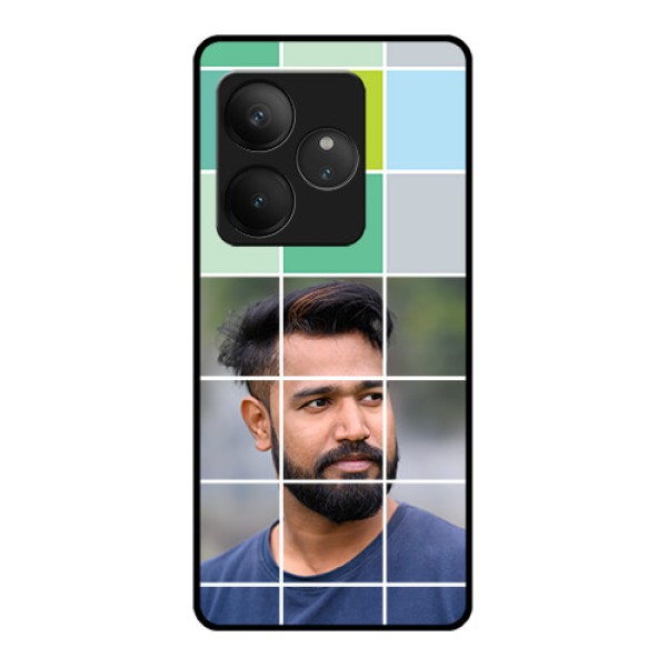 Realme GT 6T 5G Custom Glass Phone CaseWith White Box Pattern Realme GT 6T 5G Custom Glass Phone CaseWith White Box Pattern