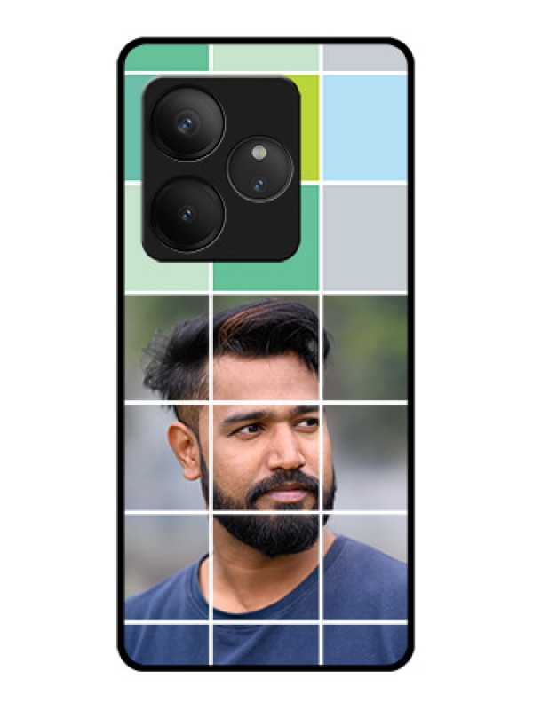 Custom Realme GT 6T 5G Custom Glass Phone CaseWith White Box Pattern