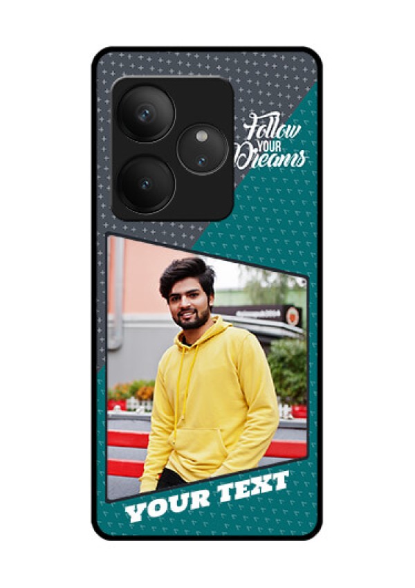Realme GT 6T 5G Custom Glass Phone CaseBackground Pattern Design With Quote