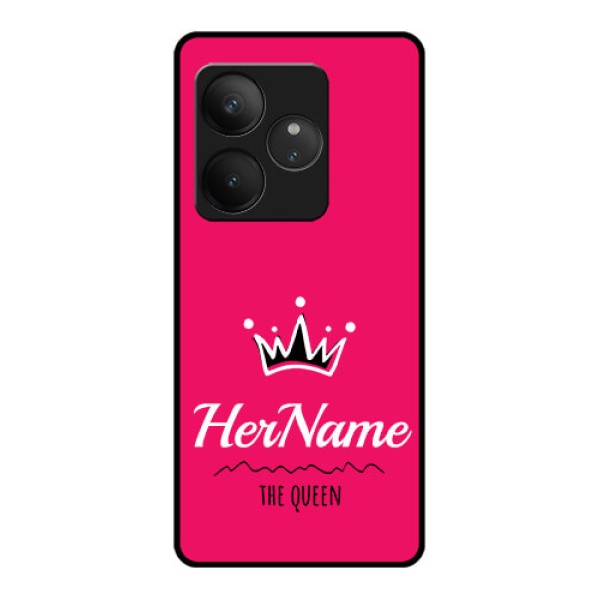 Realme GT 6T 5G Custom Glass Phone CaseQueen With Name Design Realme GT 6T 5G Custom Glass Phone CaseQueen With Name Design