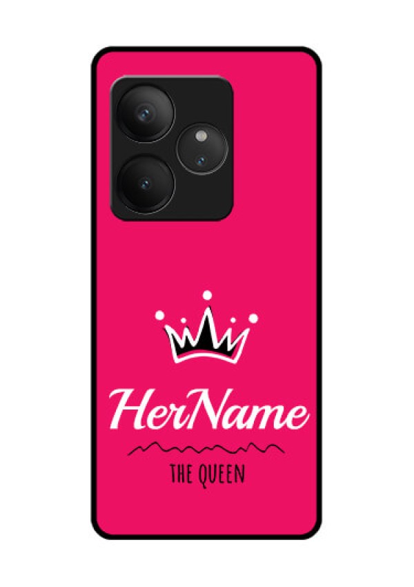 Realme GT 6T 5G Custom Glass Phone CaseQueen With Name Design