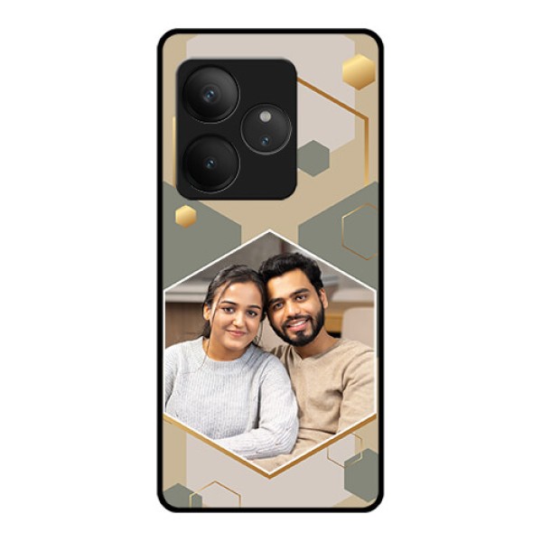 Realme GT 6T 5G Custom Glass Phone CaseStylish Hexagon Pattern Design Realme GT 6T 5G Custom Glass Phone CaseStylish Hexagon Pattern Design