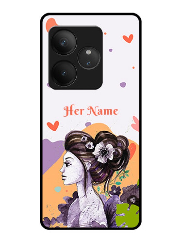 Custom Realme GT 6T 5G Custom Glass Phone CaseWoman And Nature Design
