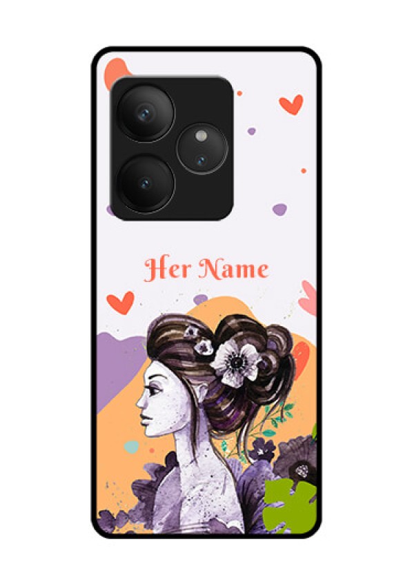 Realme GT 6T 5G Custom Glass Phone CaseWoman And Nature Design